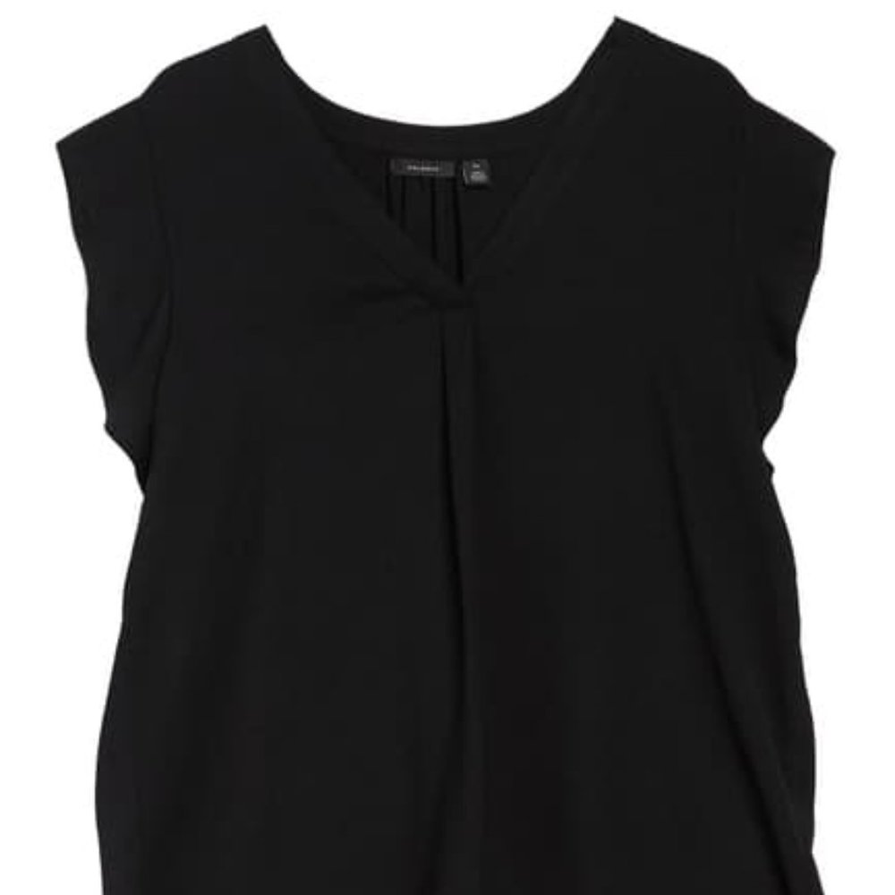 Halogen Ruffle Cap Sleeve V-Neck Top 3X